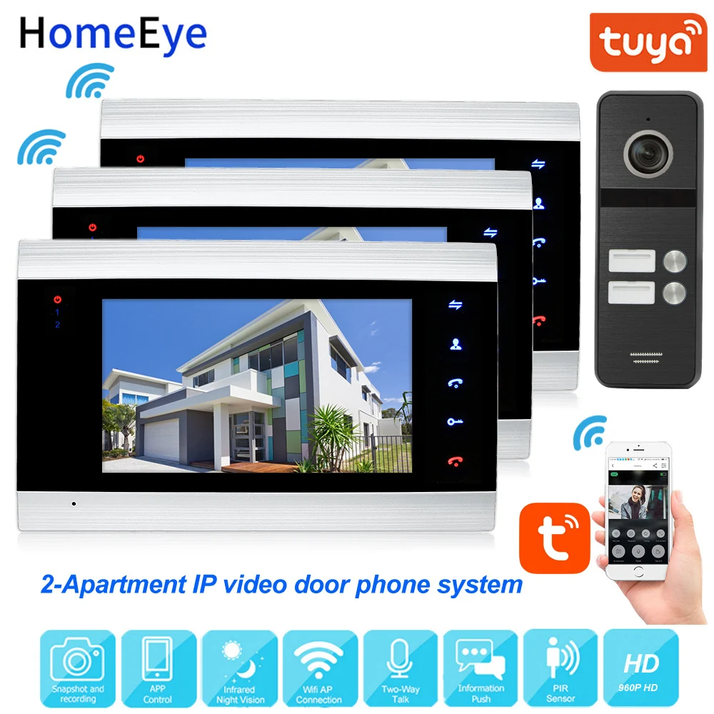 IP видео-телефон двери Wi-Fi видео домофон TuyaSmart App дистанционная разблокировка