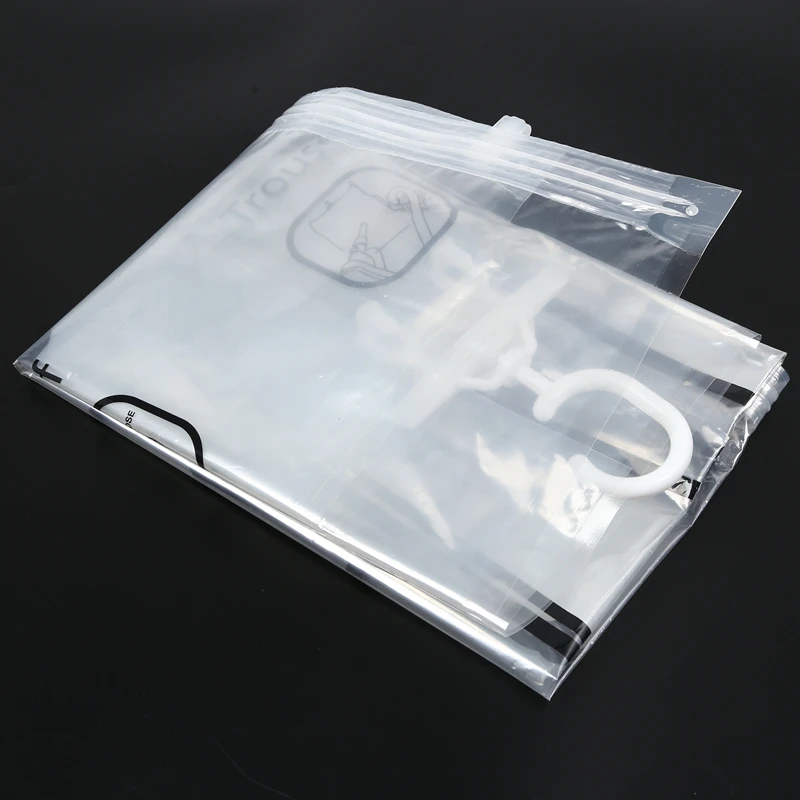 Can Hang Vacuum Bag for Clothes Foldable Transparent Border Compression Organizer Pouch Sealed Storage Bags Save Space