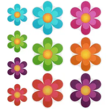 

10pcs Colorful Flower Anti-Slip Self-Adhesive Sticker Creative Decals Rubber PEVA Non-Slip Stickers For Bath Tub Shower Surfaces