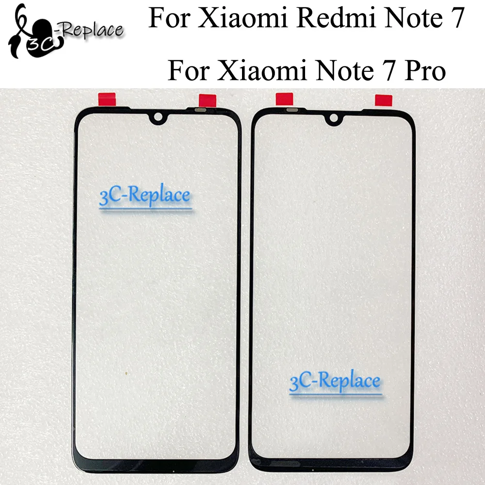 Черный 6,3 дюймов для Xiaomi Redmi Note 7 Redmi Note7 Pro Global touch screen стекло внешняя Замена объектива(без кабеля