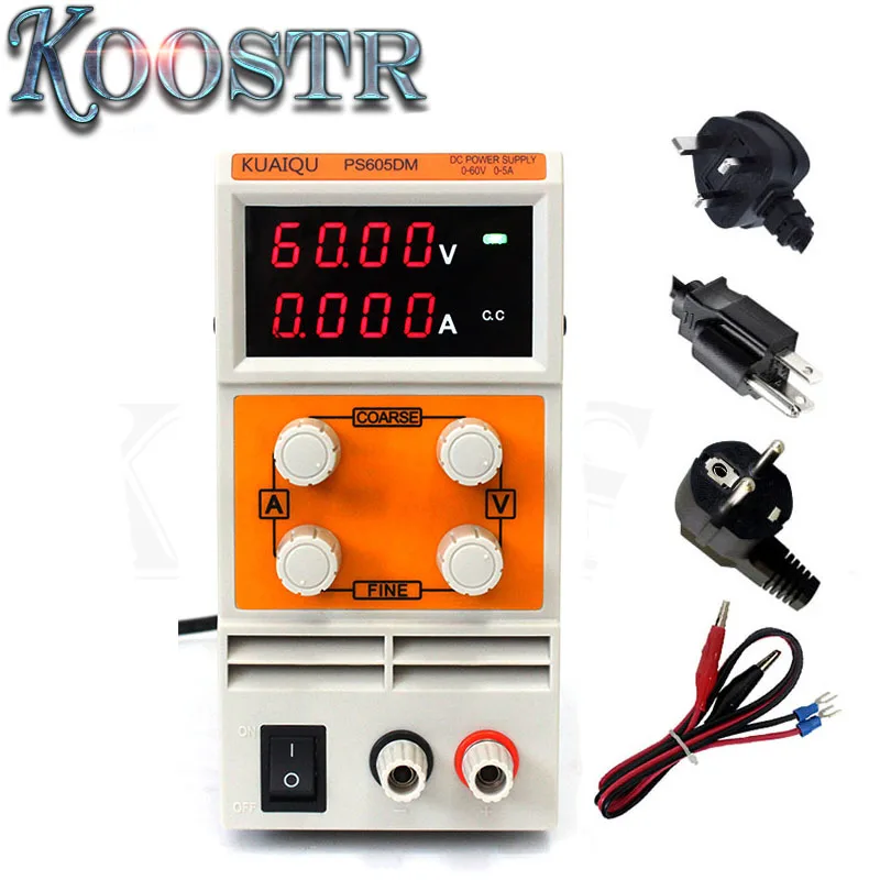 Регулируемый Высокоточный источник питания постоянного тока KUAIQU PS605DM выход 0 60 в 5