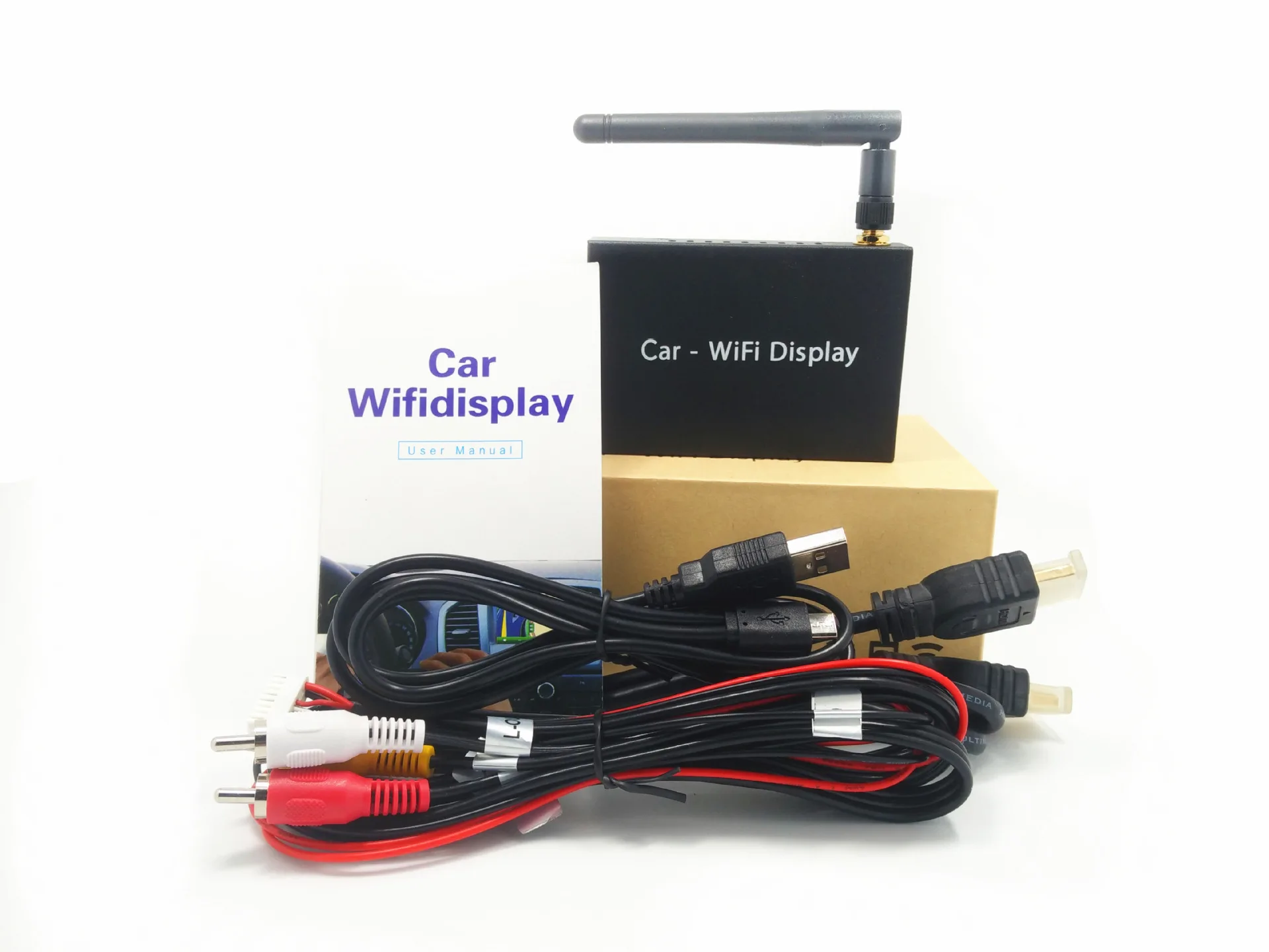 

Car Mounted Wireless Push av hdmi Display Dongle Support Android IOS Car WiFi DISPLAY with Screen