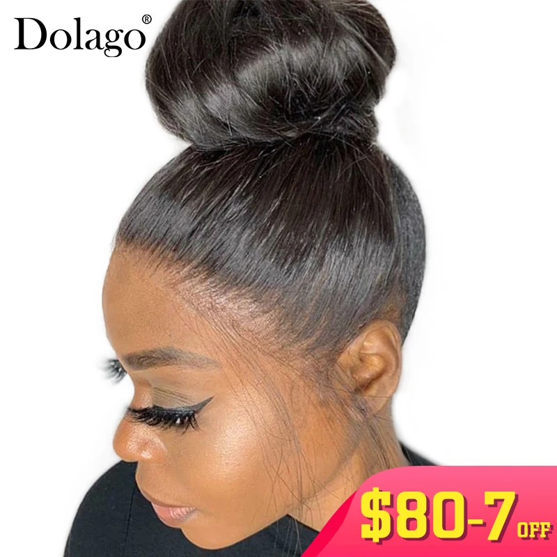 

250 Density Straight Glueless Lace Front Human Hair Wigs 13x6 Fake Scalp Brazilian 360 Lace Frontal Wig Bob 370 Dolago Wig