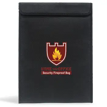 

Fireproof Waterproof Safe File Folder Storage Document Envelope Organizer Bag with Dual Closure for School Office Travel 11x15in