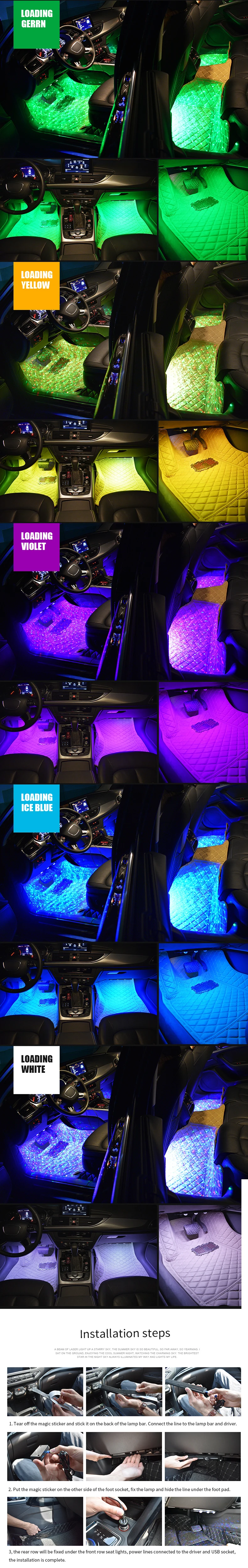 1 комплект, обновленный USB RGB автомобильный светильник, звездная звезда, интерьерный неоновый атмосферный светильник, музыкальный голосовой контроль, автомобильная декоративная лампа