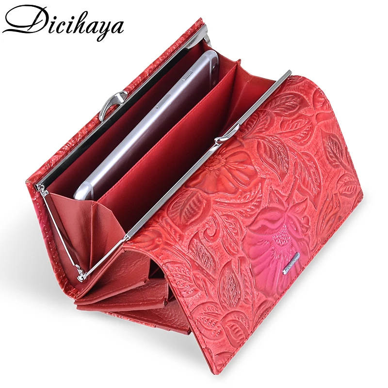 DICIHAYA, эксклюзивный дизайн, кожаный женский кошелек, роскошный фирменный дизайн, высокое качество, женский кошелек, держатель для карт, длинный клатч, сумка для телефона