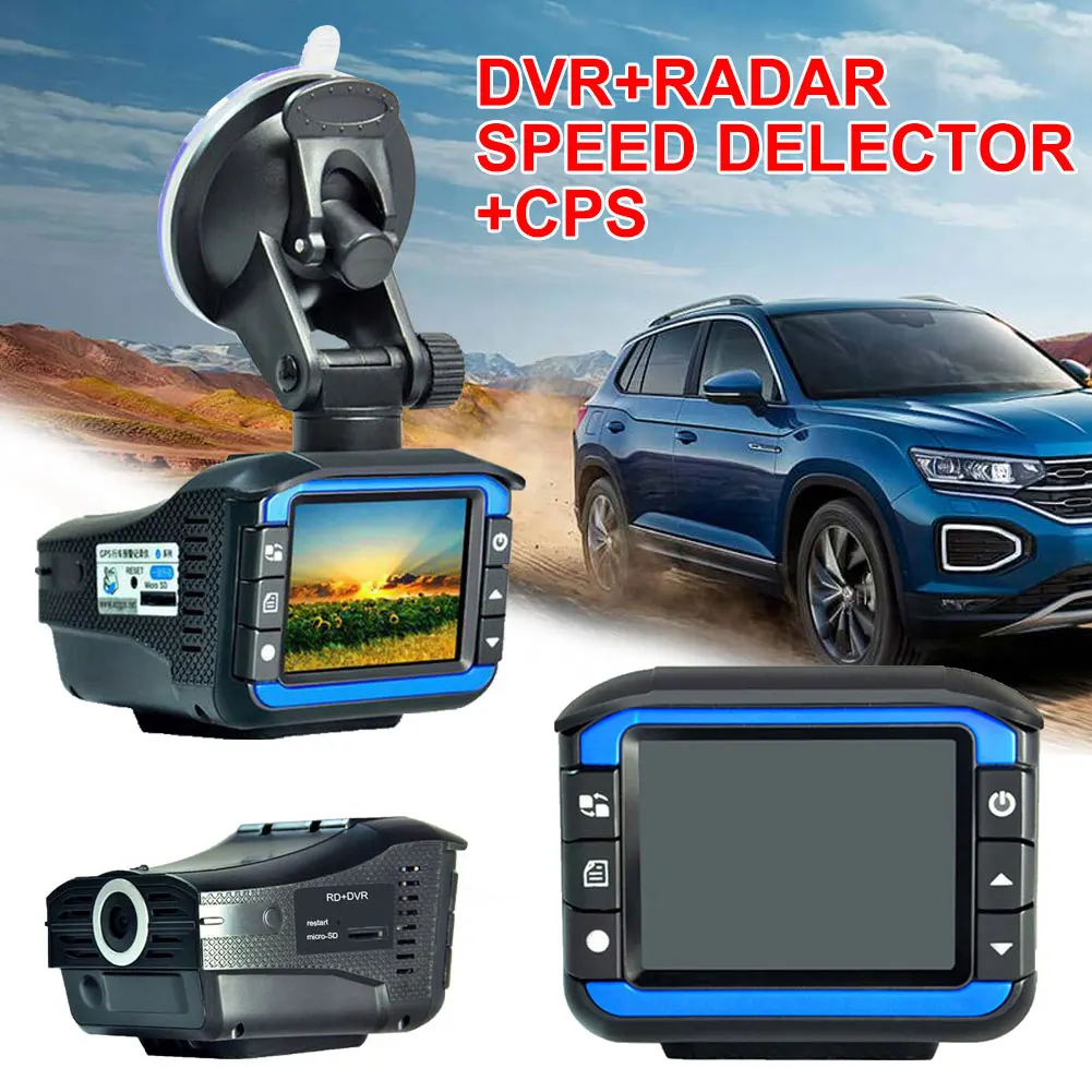  Auto GPS Russian3-in-1 2 Zoll 720P Auto DVR Kamera Radargeräte Detektor GPSVideo Recorder Dash Cam 