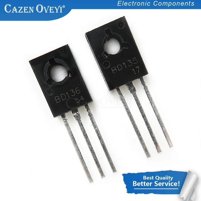 20pcs/lot BD136 TO-126 PNP Power Transistor Output 45V 1.5A In Stock | Электронные компоненты и принадлежности