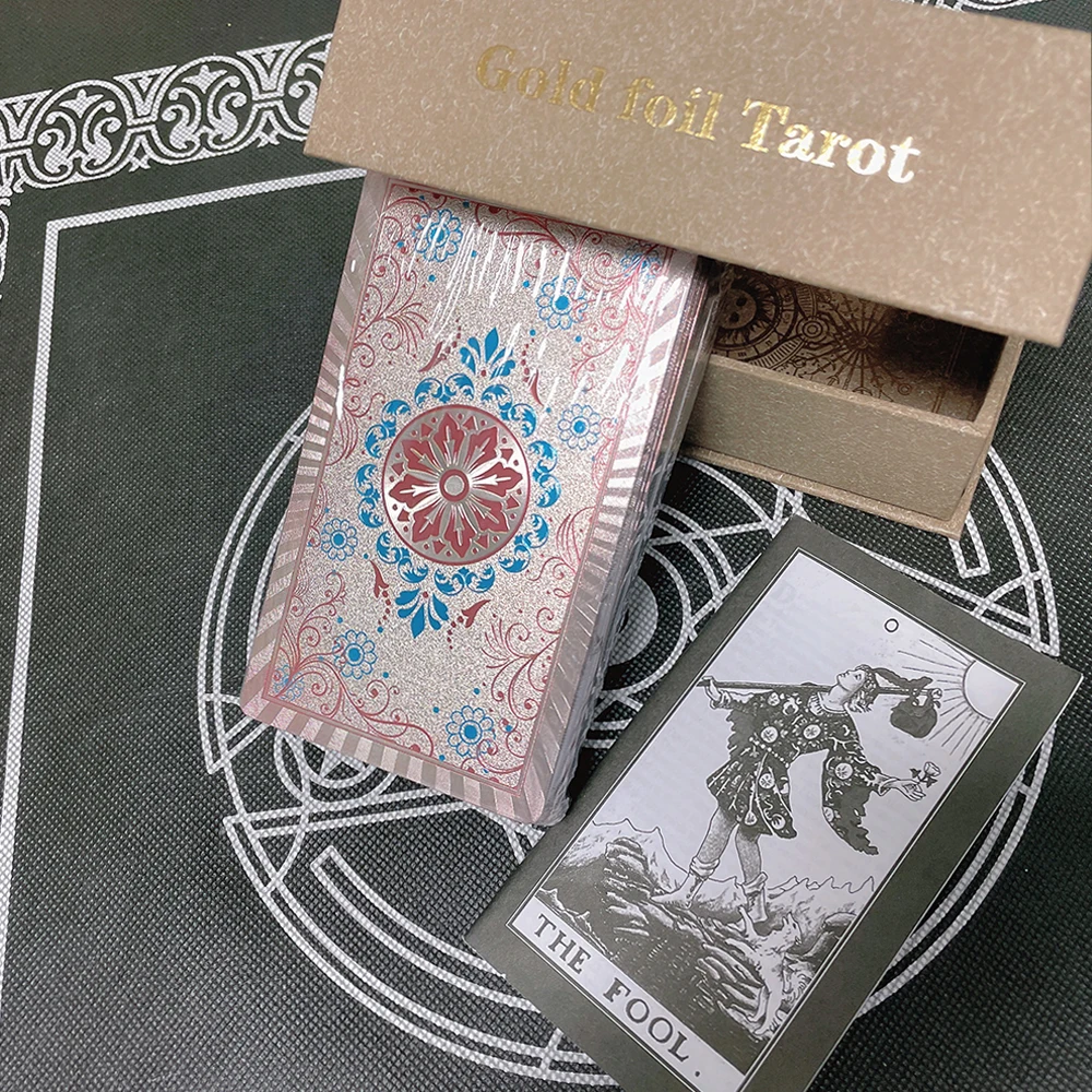 Коричневая Подарочная коробка для карт Tarot роскошный набор из золотой фольги