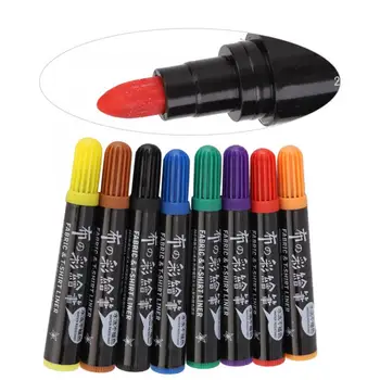 

8 Colors Colored Pen Cloth Fabric Oily DIY Drawing Marker Pen with Waterproof Pigment for composition contour stationery markers