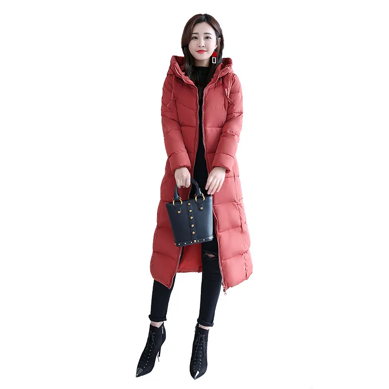 

2019 Winter New Style Korean-style over-the-Knee Long down Jacket Cotton-padded Clothes WOMEN'S Winter Coat Thick Cotton-padded