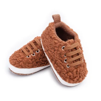 

Baby Boys Shoes Toddler First Walkers Fur Top Baby Girls Shoes Soft Crib Shoes Cute Winter Non-Slip Baby Warm Shoes