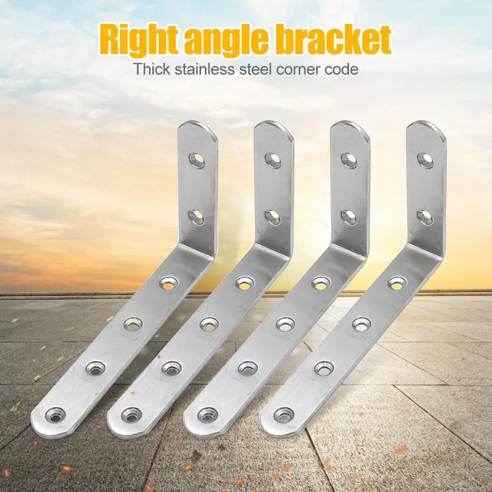 

Metal Shelf 90 Degree Right Angle Bracket Daily Durability Work Exquisite Stainless Steel Angle Corner Support 125x75x2.5mm