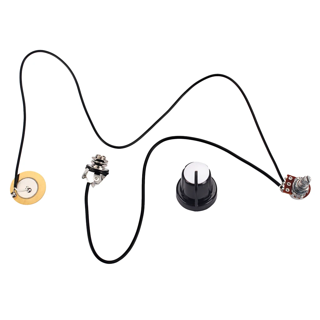 Durable Wired Pickup B500K Potentiometer DIY for Cigar Box Guitar/Ukulele/Kalimba Parts