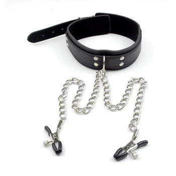 Fetish Nipple Clamps Chain Breast Clip Female Bdsm Leather Collar For Women Erotic Sex Bondage Sex Toys For Couples Adult Games 3
