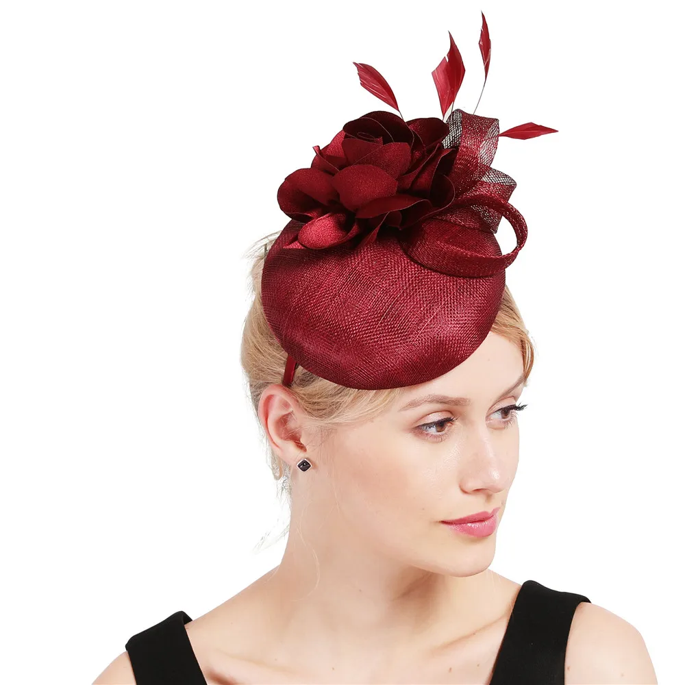4 слоя sinamay вуалетки millinery Цветочные головные уборы церковные заколки для волос очаровательный стиль лук аксессуары для головы(заколки) высокого качества