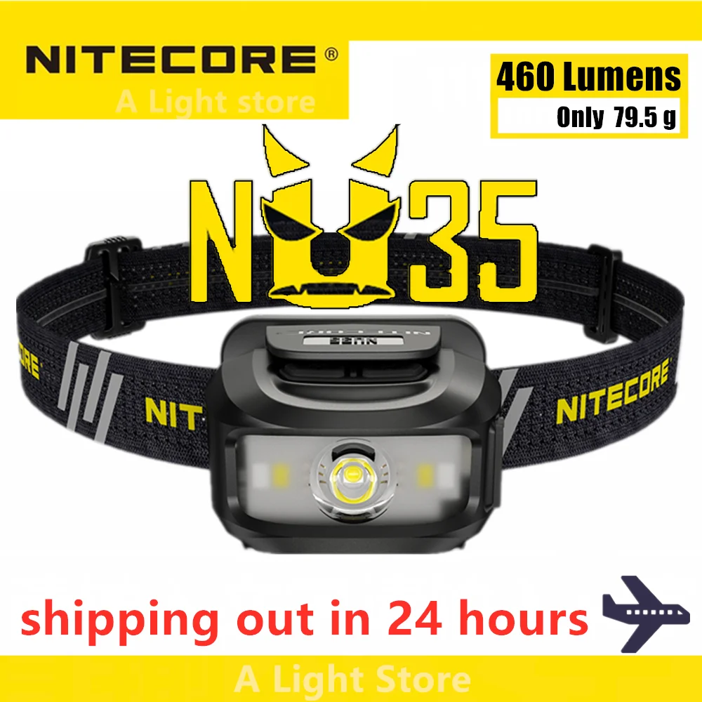 NITECORE NU35 headlamp 460 Lumens Can Use both The Built-in Battery or AAA USB-C Direct Charge EDC flashlight | Лампы и освещение