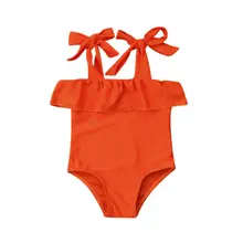 Для новорожденных девочек Лето бикини сплошной цвет кружевной купальник пляжная одежда купальный костюм AU