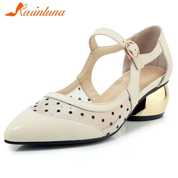 

Karinluna 2020 Hot Sale Genuine Leather Strange Style Summer Sandals Woman Shoes Buckle Strap Comfortable Shoes Women Sandals