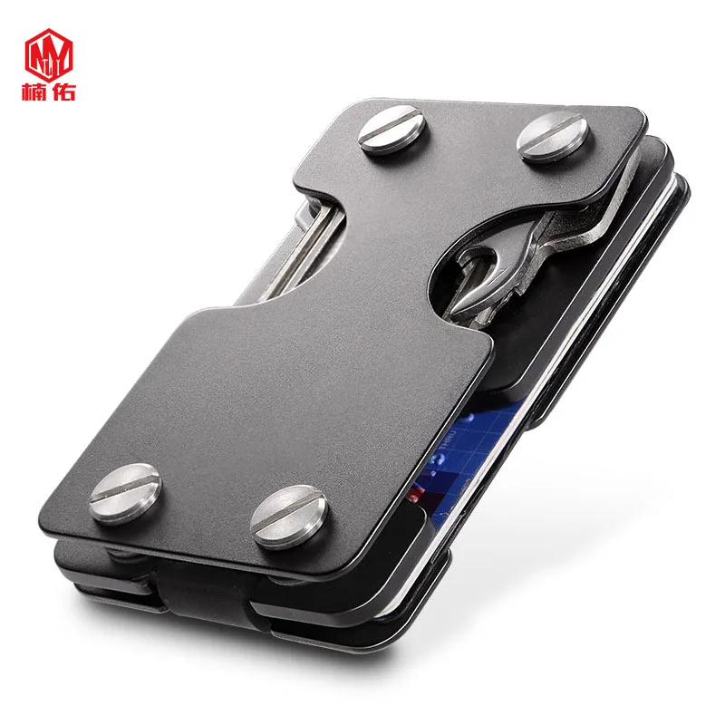 1pc 2 In 1 Carbon Fiber Card Holder Smart Key Holder Edc Multitool