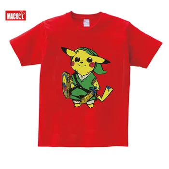 

Pokemon Pikachu t shirt kids Boys T Shirt funny Link Zelda T-shirt for Toddler Child Summer Cotton White Black T Shirts girls