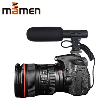 

MAMEN 3.5mm Digital Current Video Recording Microphone Interview Hifi HD Sound Microphone Mic SLR Battery DSLR Camera Microphone