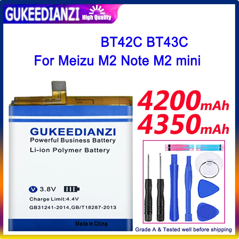 Сменный аккумулятор GUKEEDIANZI 4350 мАч BT43C для Meizu Meizy M2 mini M2mini Meilan 2 батарея