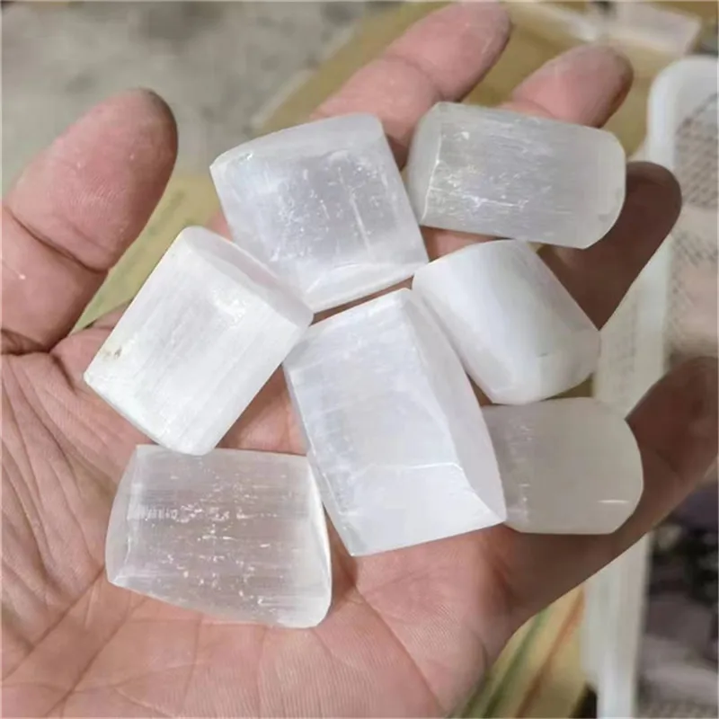 

Crystals Healing Stones Natural White Selenite Tumbled Stones For Home Decoration