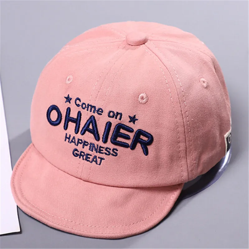 Бейсбольные кепки для мальчиков и девочек, с широкими полями, с вышивкой в виде звезд, Snapback, спортивные летние кепки в стиле хип-хоп для мальчиков, Детские регулируемые уличные шляпы - Цвет: Розовый