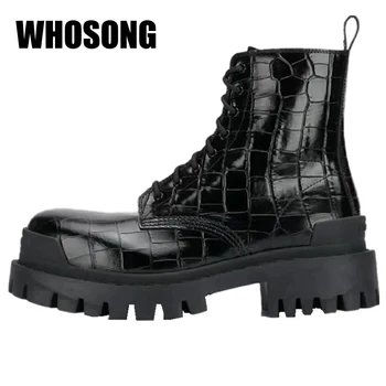 

Women Boots Woman Platform Flats Ladies Rome Round Toe Shoes Girls Ankle Botas Female Brand Motorcycle Boots Fashion Shoes New