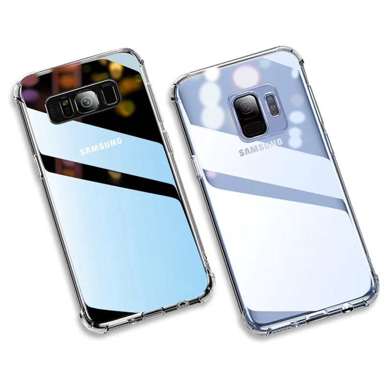 Силиконовые чехлы для телефонов Airbag для Samsung Galaxy S8 S9 S10 Plus мягкая задняя крышка на Note 8 9 10 A50 A70 A10 прозрачная оболочка