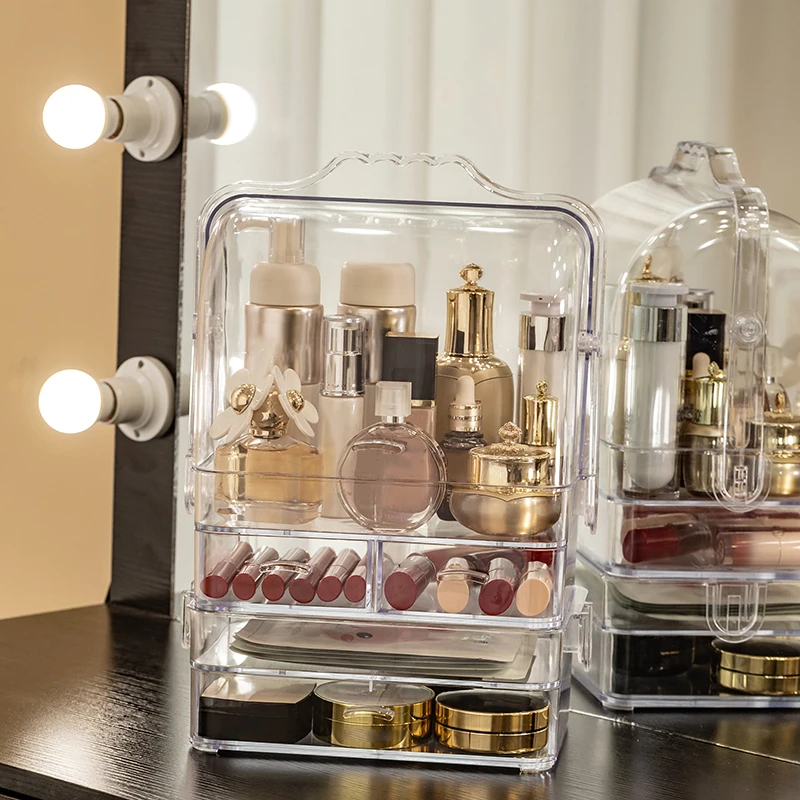 

Cosmetics Storage Box Dust-proof Cosmetic Case Lipstick Jewelry Toiletries Finishing Box Acrylic Transparent Makeup Organizers
