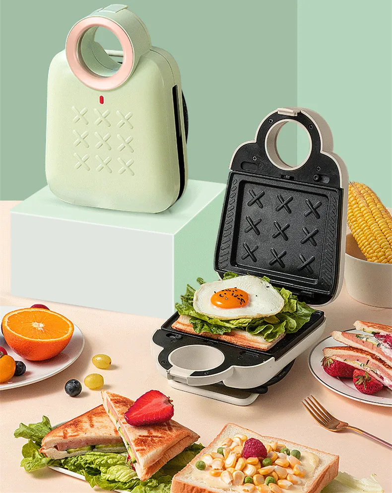 Multifunctional Electric Folded Breakfast Sandwich Maker 220v Non-Stick  Fast Toast Pan Pot Bread Waffle Grill Machine