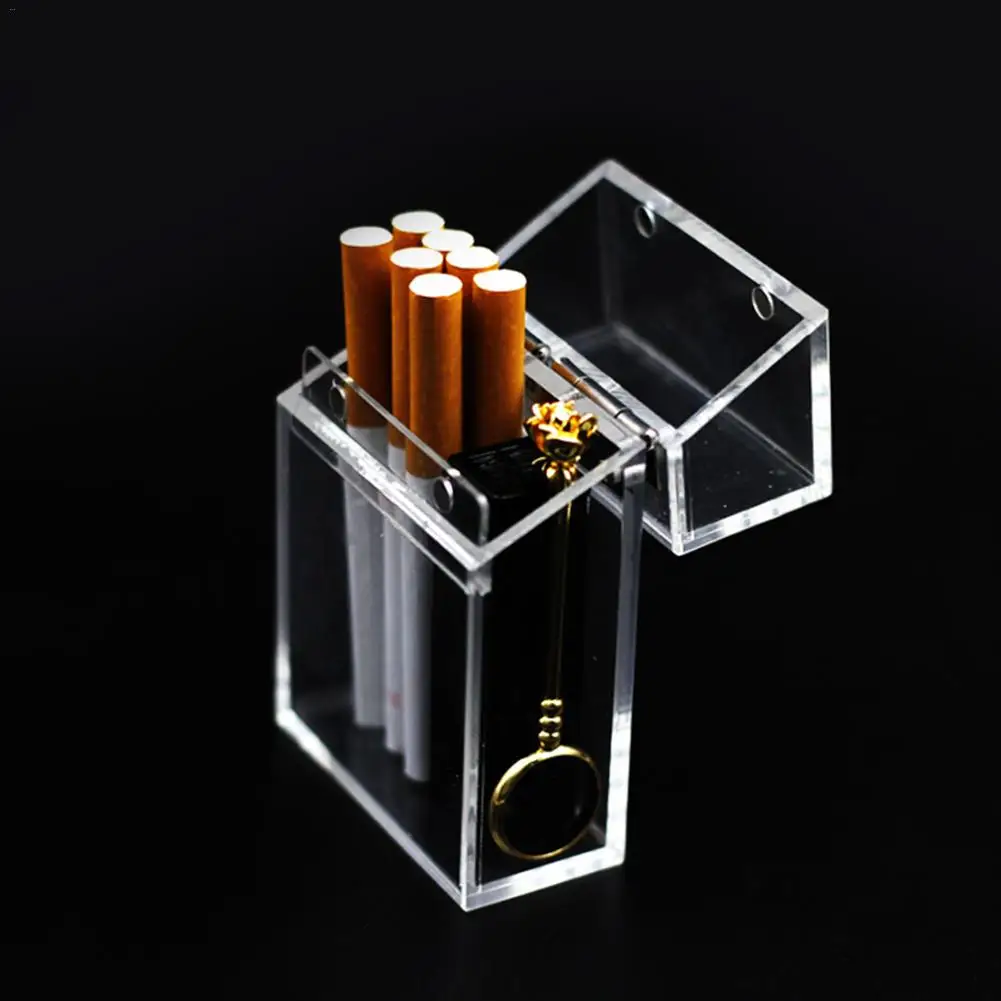 Портативный прозрачный прикуриватель декоративный акриловых грязных ящик для хранения сигарет металлические аксессуары