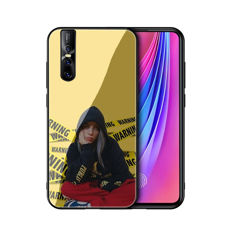 EWAU Billie Eilish закаленное Стекло телефон крышка для Vivo V5 Y89 Y85 V15 Y17 Y91 Y93 Y95 Y91C