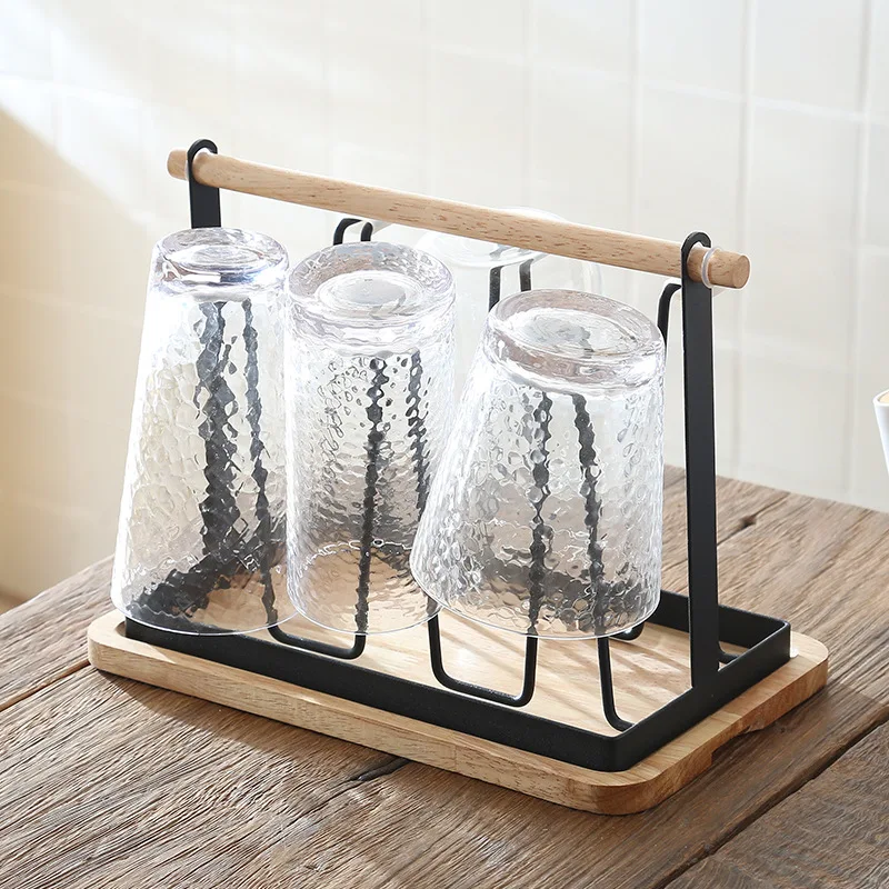 Kitchen Utensils Wrought Iron Cup Holder Creative Household Drain Cup Shelf For Kitchen Storage Rack Hanging Drainer Storage