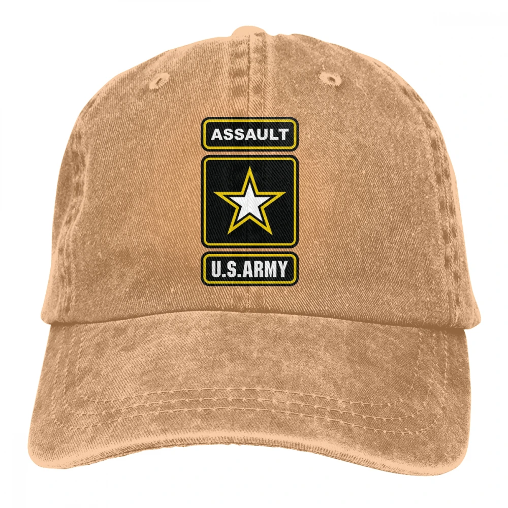 Американский армейский штурмовой Casquette черный унисекс Мужские Женские джинсовые бейсболка с ремешком кепки Регулируемый Гольф папа шляпа - Цвет: Хаки