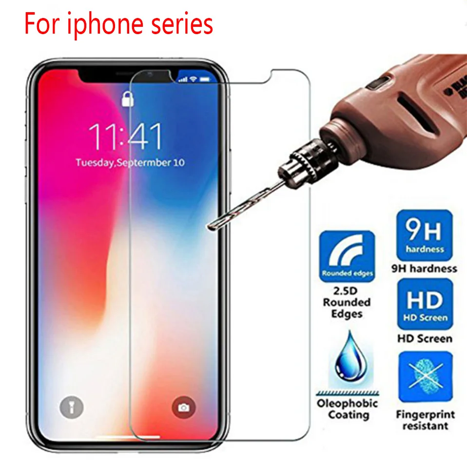 

9H HD Tempered Glass For iphone X XS 11 Pro Max XR 7 8 Screen Protector 5s protective Glass on iphone 7 8 6s Plus X 11 Pro glass