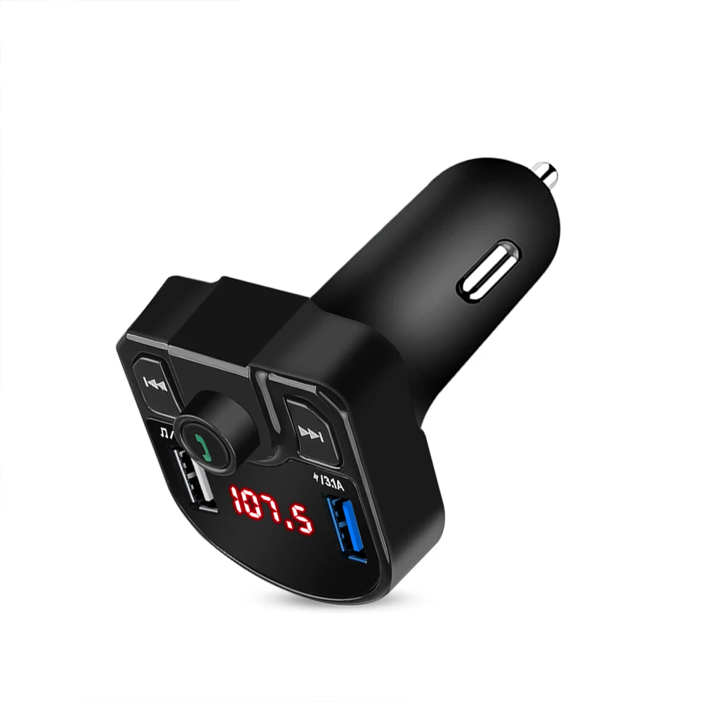 Bluetooth 4,2 MP3 плеер Handsfree автомобильный комплект fm-передатчик Поддержка TF карта U диск QC2.0 3.1A Быстрая Двойная USB Зарядка адаптер питания - Название цвета: New Bluetooth 5.0