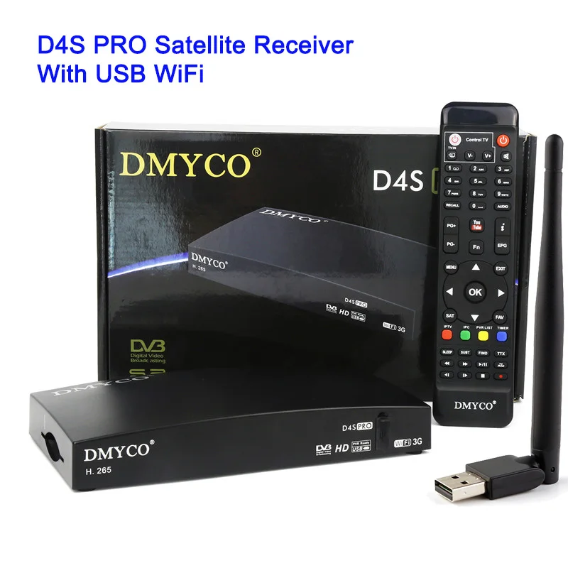 Спутниковый ресивер D4S PRO tv Receptor HD FTA DVB-S2 LNB Full HD спутниковый ресивер с USB WiFi+ 1 год кабель Испания Европа линия - Цвет: B