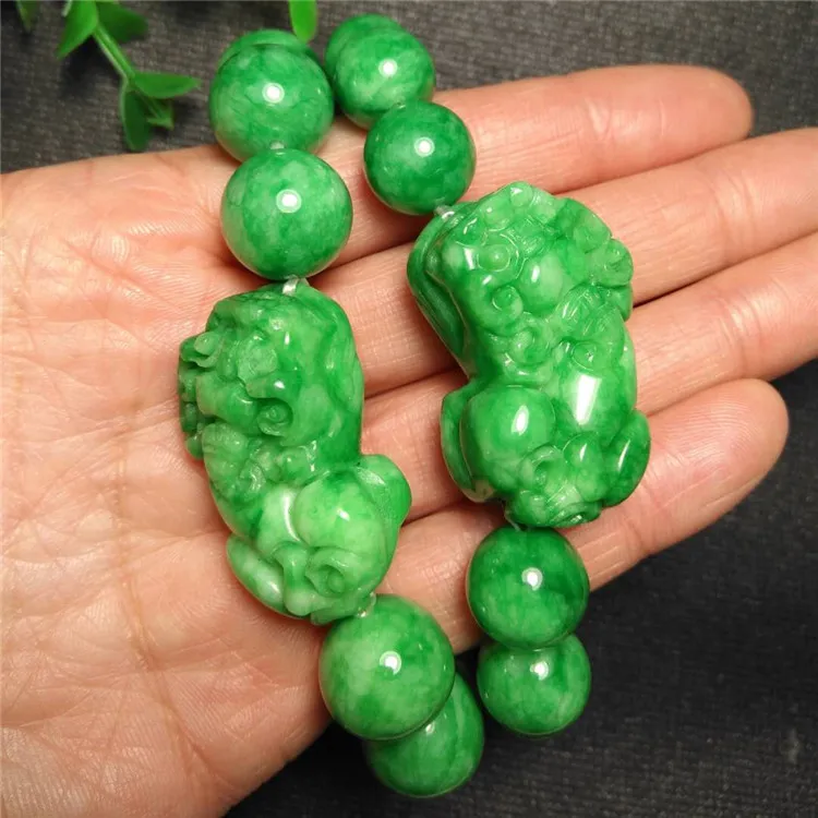 Мужской и женский браслет с натуральным нефритом jadeite 100% натуральный зеленый