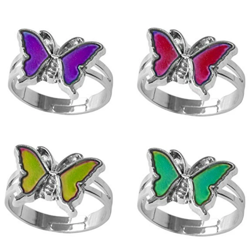 Lovers' Heart-Shaped Ring Color Change Mood Ring Adjustable Emotion Feeling Changeable Temperature 1PC Gift for Adjustable Rings Color Change Ring Finger Ring