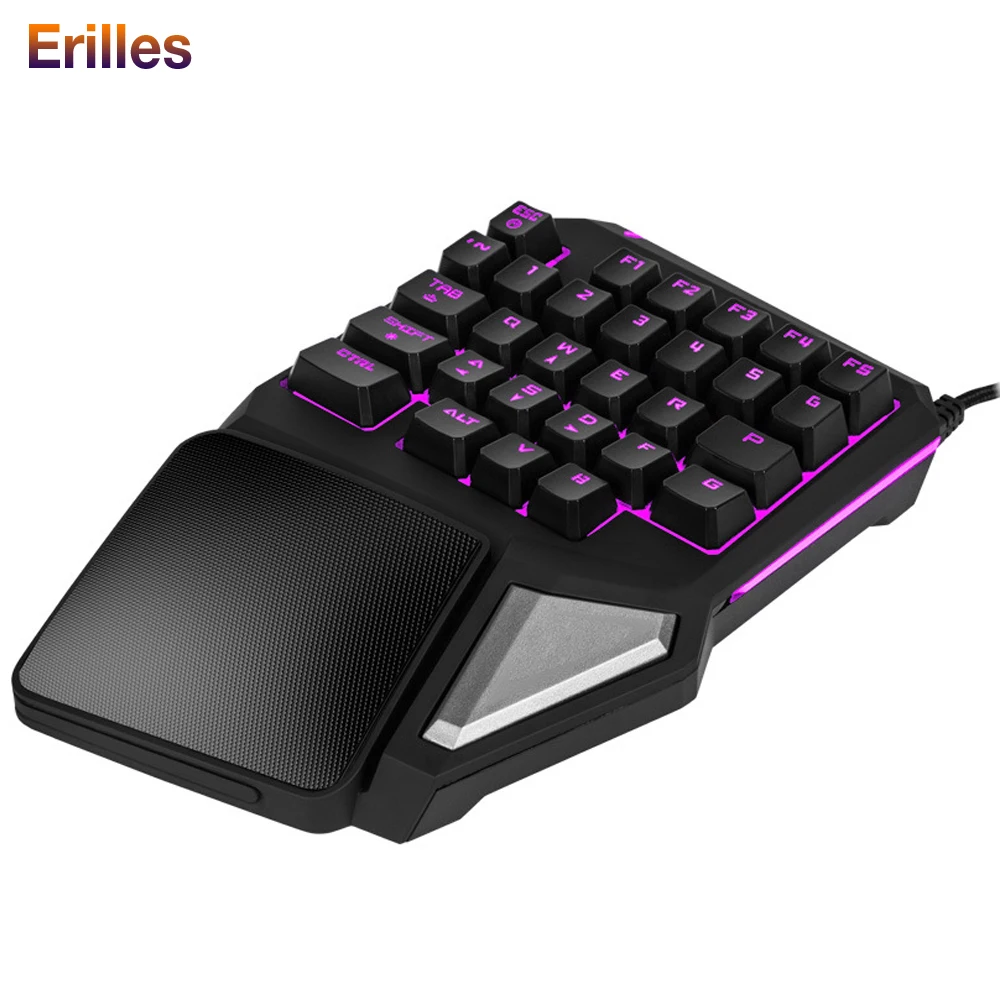 

One-Handed Mechanical Keyboard Wired Portable Mini Gaming Keypad for PC PS4 Xbox Gamer Ergonomic Keyboard for Laptop PC