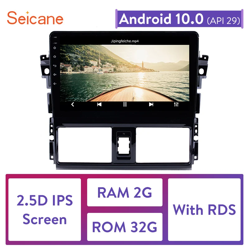 

Seicane Touchscreen 10.1" 2din Android Bluetooth GPS Navigation Radio for 2013- 2016 Toyota Vios with FM WIFI support DVR TPMS