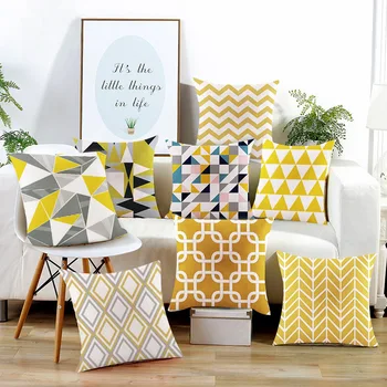 

Geometry Ins Nordic Home Linen Cushion Sofa Waist Pillow Customized