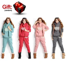 Комплект из 3 предметов, женские комплекты для тренировок, спортивный костюм, женская одежда, зимняя женская утепленная толстовка, женские комплекты для бега, большие размеры, M-6XL