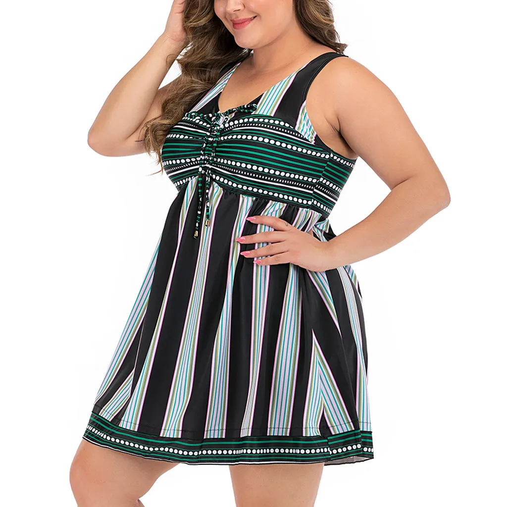 Женский раздельный купальник SAGACE Fat купальный костюм с консервативным принтом