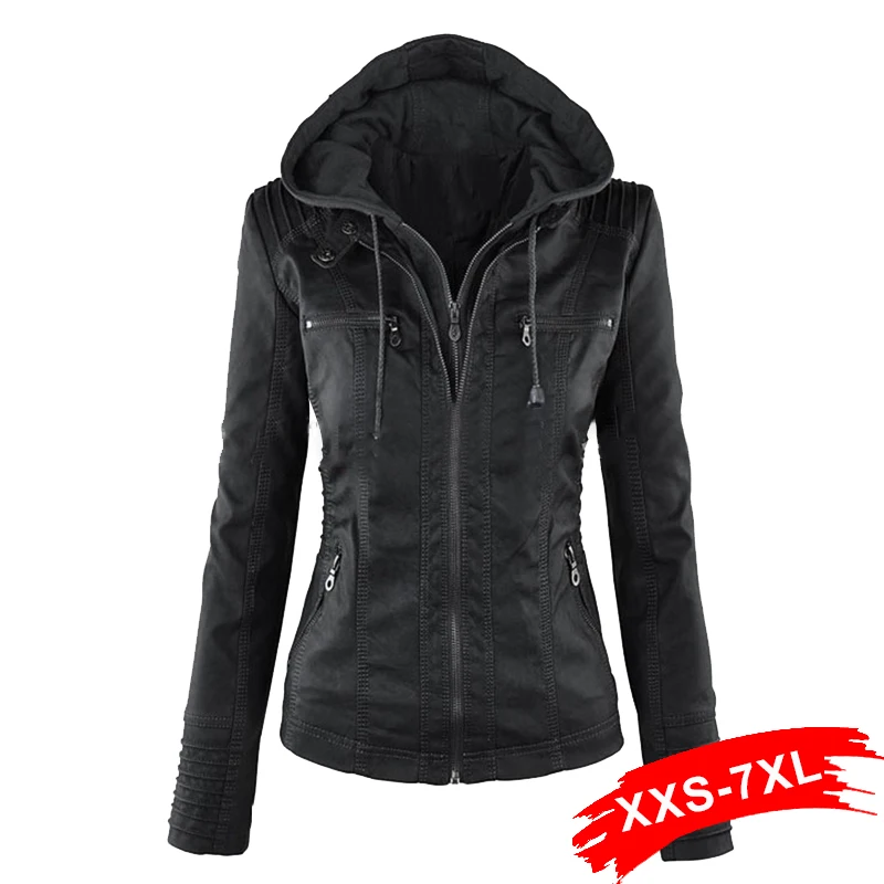 Готическая куртка из искусственной кожи размера плюс 4XL 5XL 6XL женские толстовки