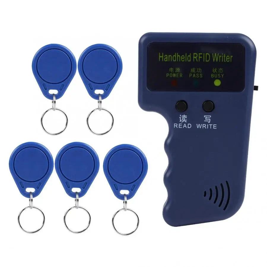 

pet microchip scanner Portable Handheld Writer Copier Duplicator for 125KHz RFID ID Card with 5 Tags chip reader for animals