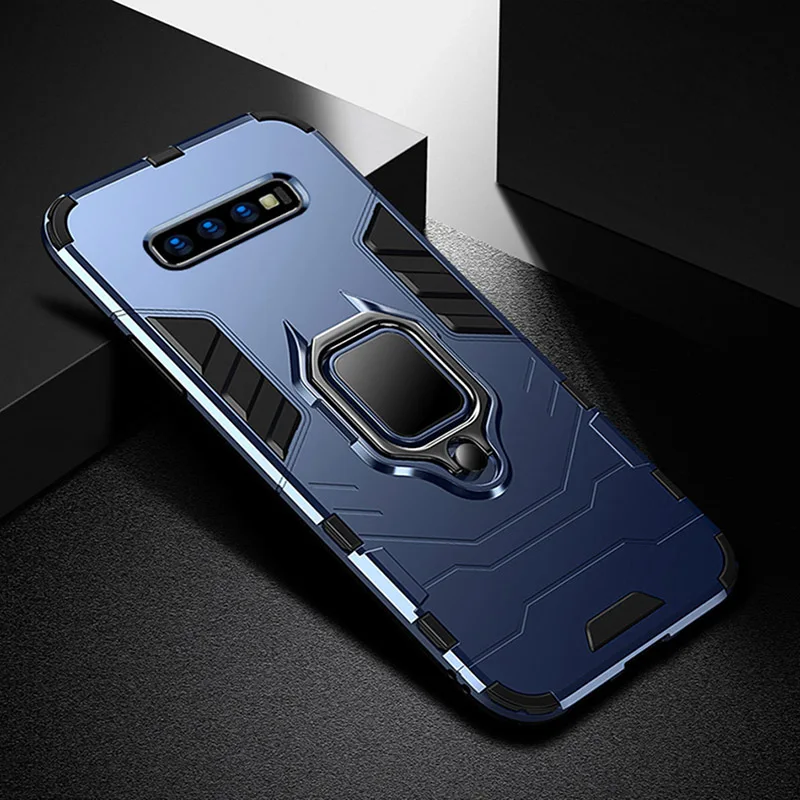 Для samsung S8 S9 S10 плюс Чехол для телефона Противоударный Комбинированный держатель для телефона samsung Galaxy Note 9 10 A50 A70 A60 M10 M20 M30 A7 A8 A9 чехлы для телефонов - Цвет: Blue